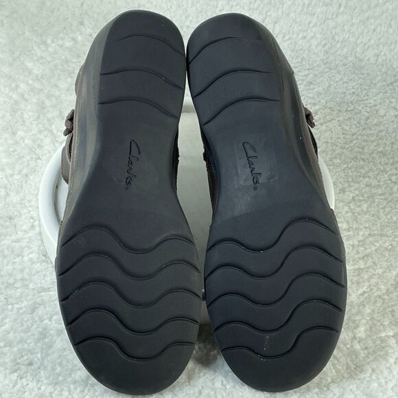 Clarks Booties Womens US Sz 7M Brown 15807 Leather Ankle Zipper Soft Cushion - Picture 6 of 9